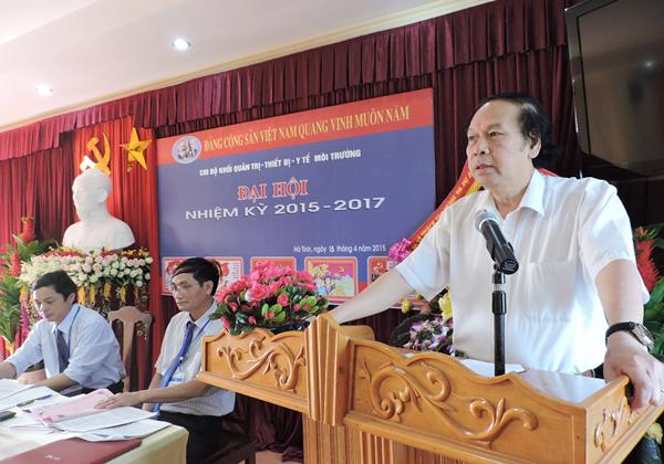 GS.TS Nguyễn Văn Đính, Bí thư Đảng ủy, Hiệu trưởng nhà trường phát biểu chỉ đạo Đại hội