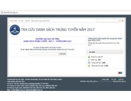 Trang website tra cứu điểm thi Tuyển sinh của Trường Đại học Hà Tĩnh
